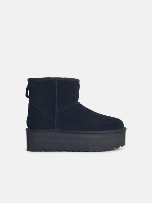 'Classic Mini Platform' Black Suede Boots