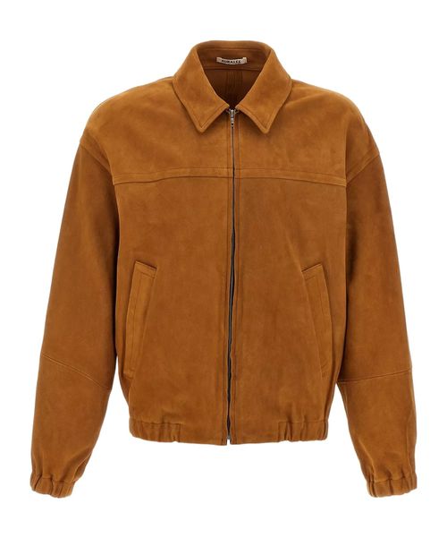  Long-sleeved leather jacket