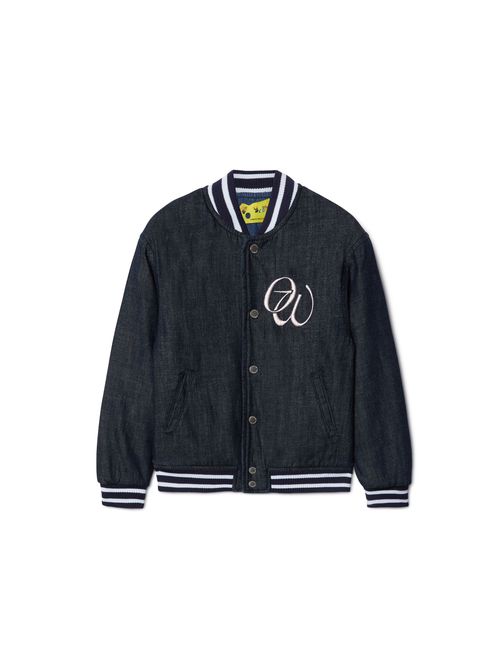 Script Denim Varsity Jacket