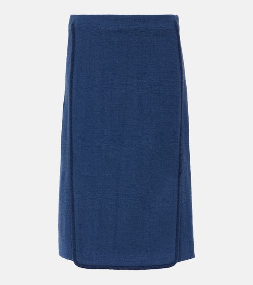 Wool-blend pencil skirt