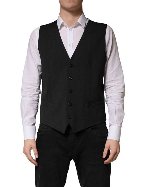 Virgin Wool Vest — Black