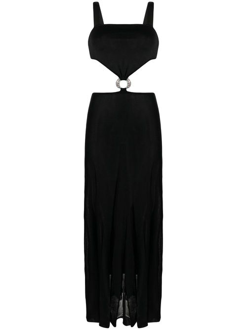 Ring-embellished dress - Black