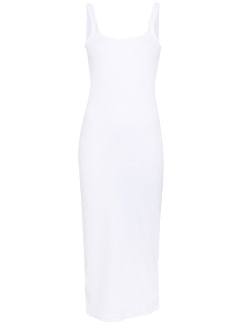Ruffled stretch-cotton dress - White