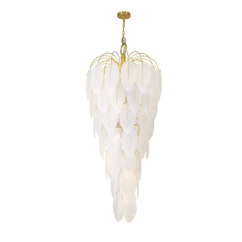 Brushed Brass Chandelier from the Alessia Collection
