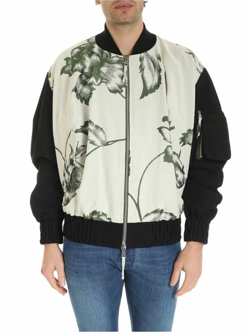 Peony oversize bomber in ivory color