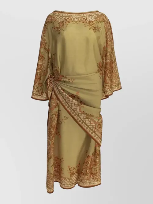 Zimmermann - aster floral kimono sleeve midi dre