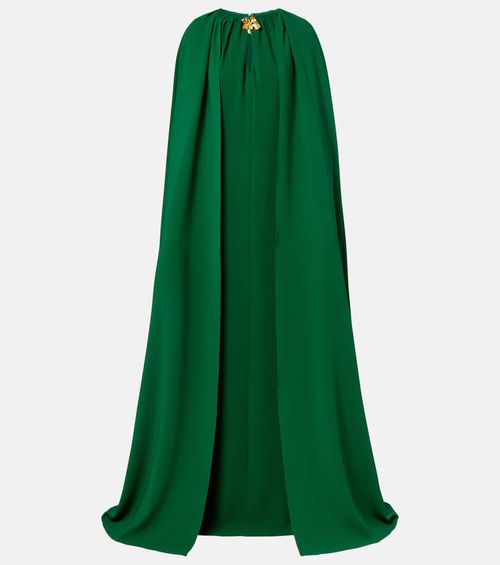 Cyclamen silk-blend georgette kaftan