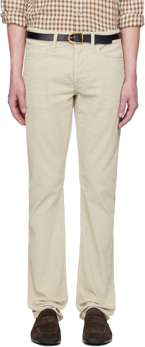 TOM FORD Beige Micro Cord Slim Fit Jeans