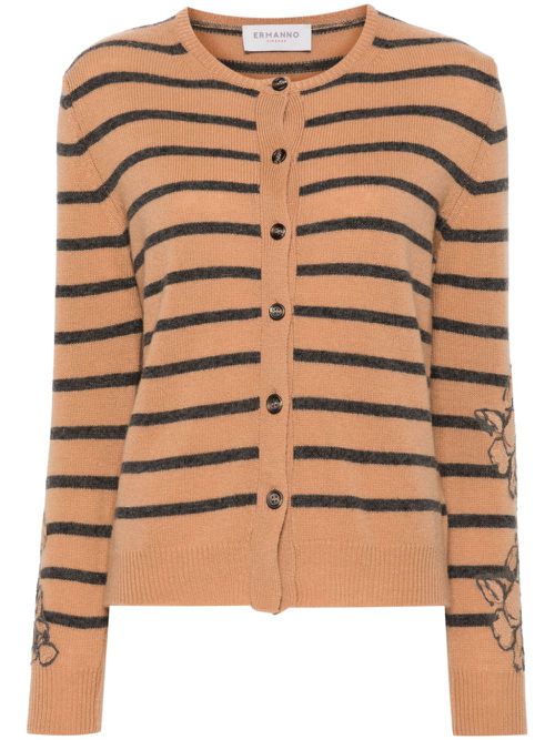 Striped cardigan - Brown