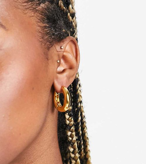 ASOS DESIGN 14k gold plated 20mm hinge hoop earrings