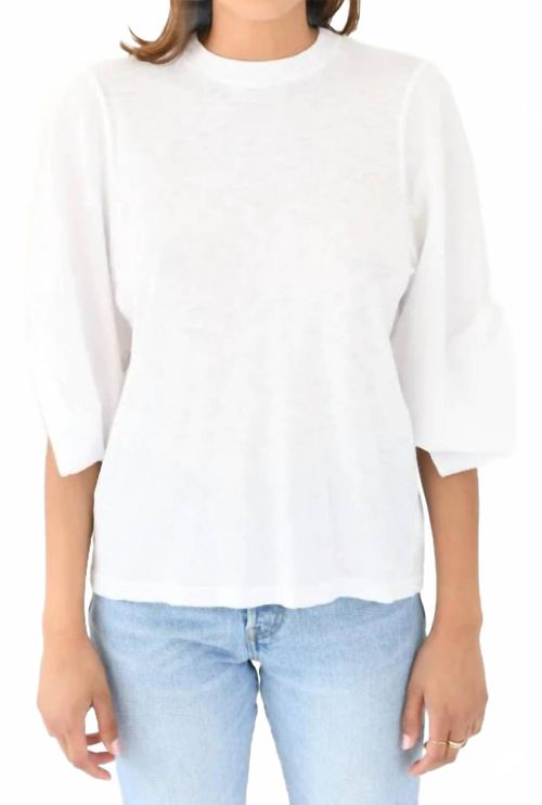 Supima Slub Tee With Sleeve Twist In White