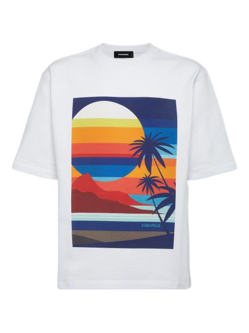 DSQUARED2 Summer Lovers Sunset T-shirt - White
