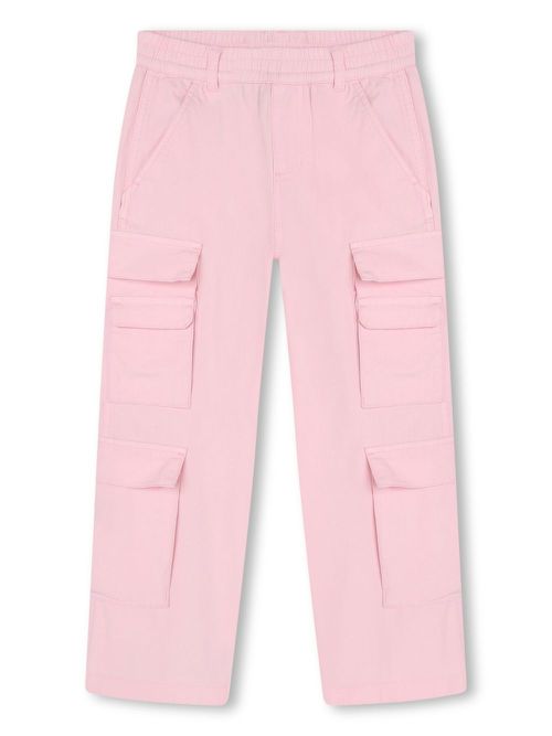 Logo-patch cargo trousers - Pink