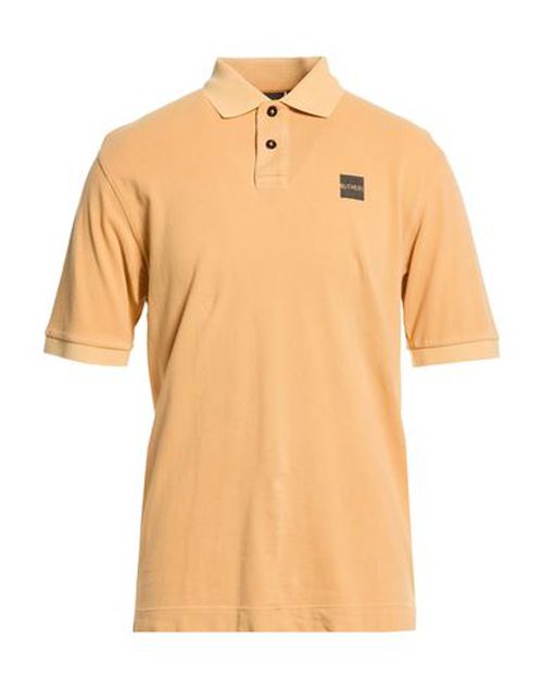Man Polo shirt Orange Size L Cotton, Elastane