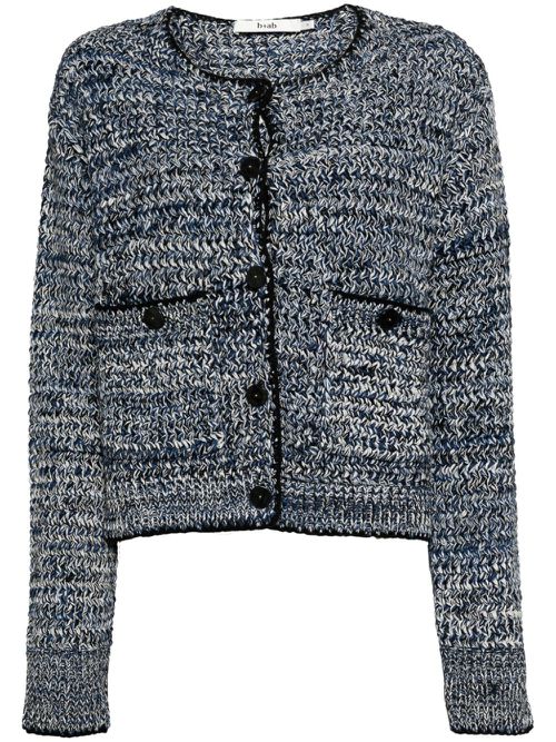 Button-up cotton-blend cardigan - Blue