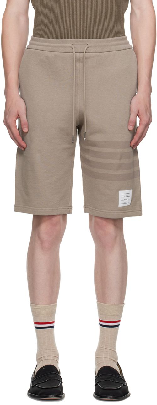 Beige striped shorts