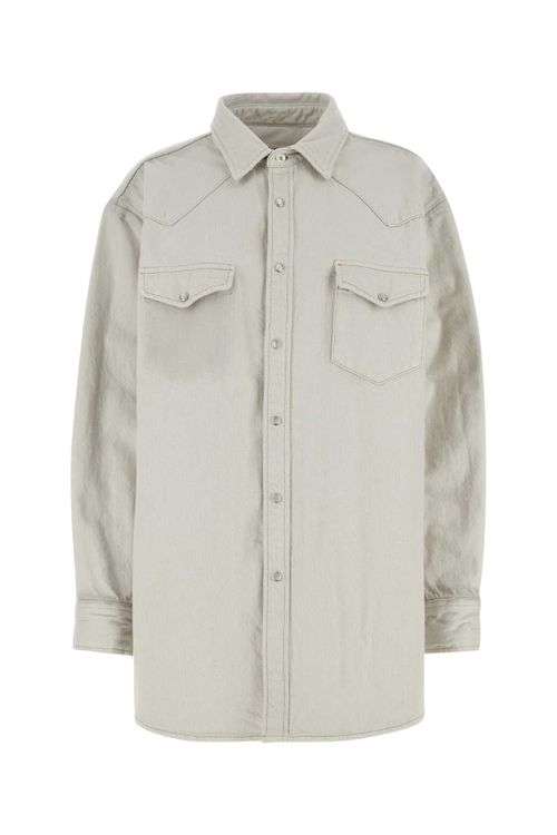 Chalk Denim Overshirt Shirt — Beige