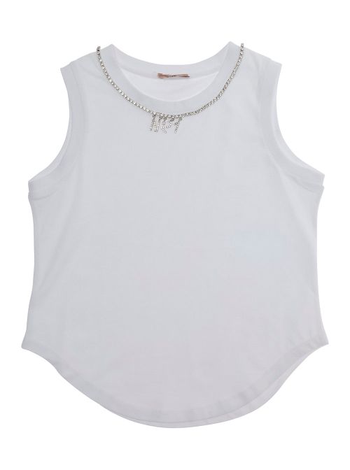Logo-Embellished Cotton Tank Top — White