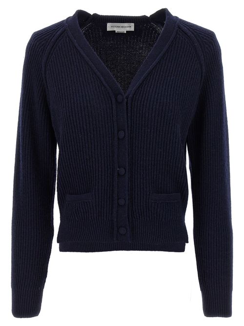 Wool and Cashmere Blend Cardigan — Navy