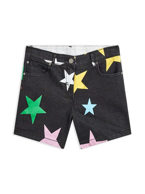 Star denim shorts - Black