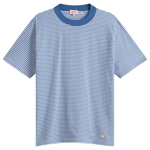 Men's Fine Stripe T-Shirt in Dark Blue/Blanc