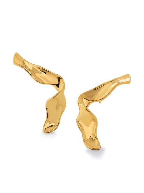 Wave stud earring - Gold