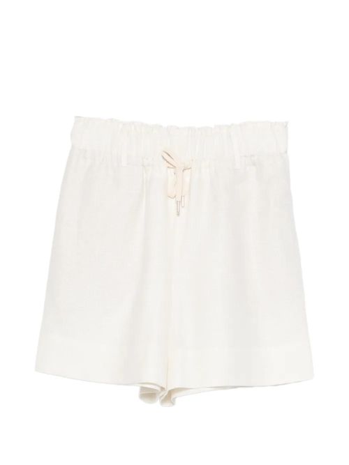 Linen Drawstring Shorts — Ivory