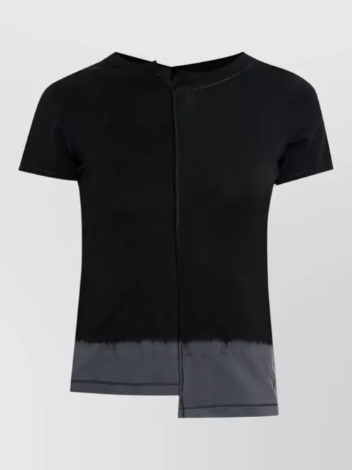 Y-3 - asymmetric hem short sleeve round neck top
