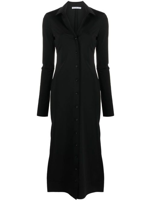 Embossed-logo midi shirtdress - Black