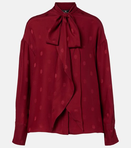 Jacquard silk crêpe de chine blouse