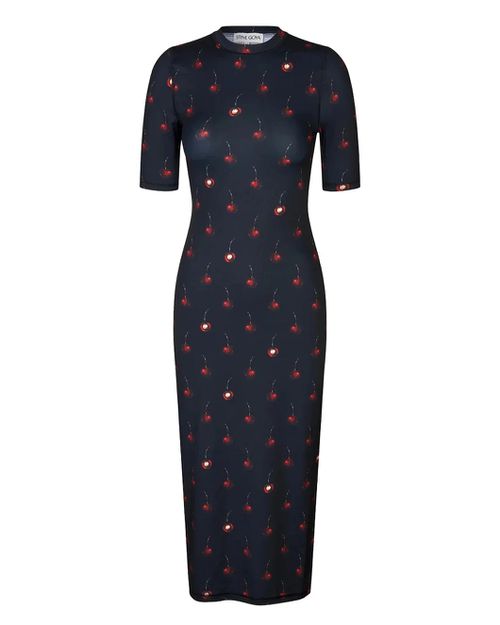 Short Sleeve Crewneck Midi Dress