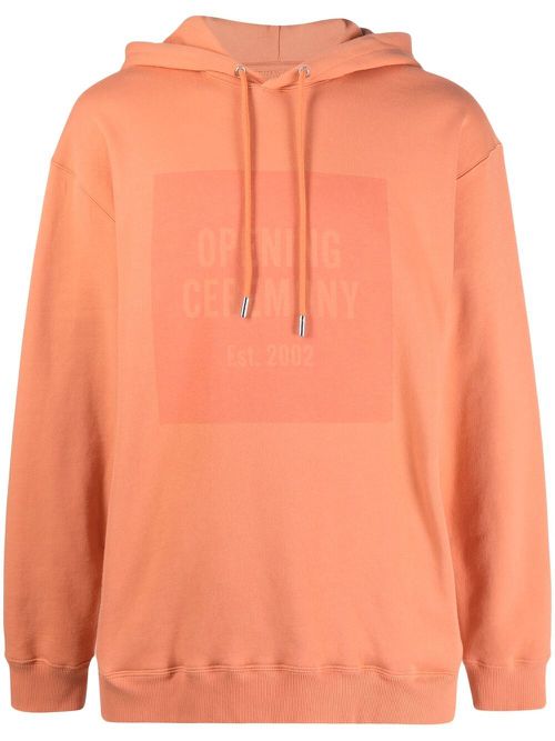 Box logo print hoodie - Orange