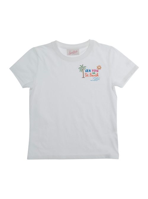 Rhinestone-Embellished T-Shirt — White