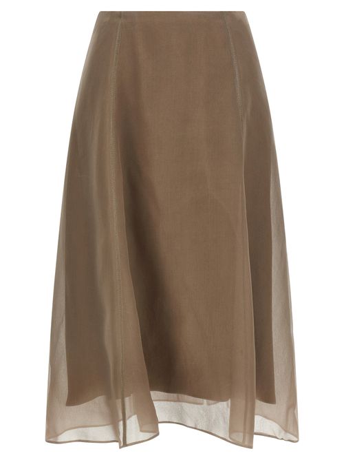 Circle Midi Skirt — Beige
