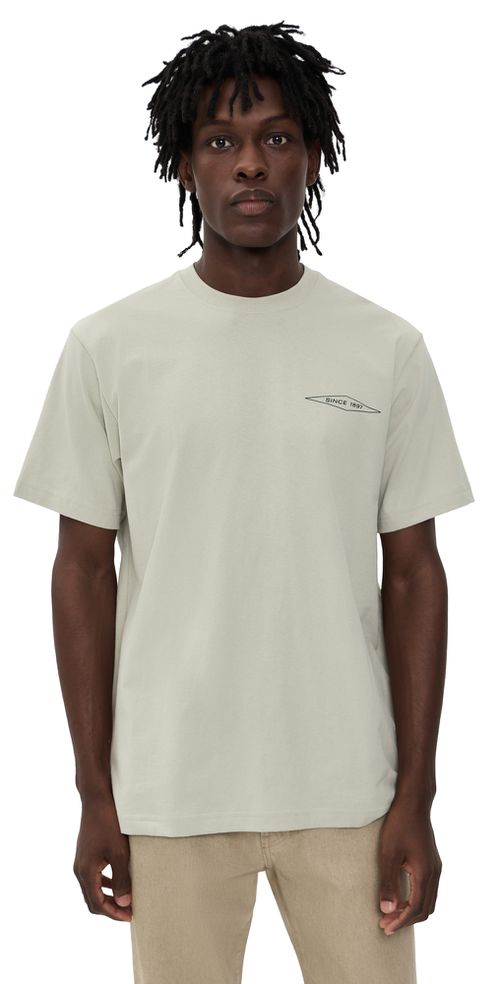 Short Sleeve Diamond Graphic T-Shirt Grey Sky