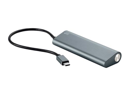 SuperSpeed 4-Port USB-C Hub, Gray