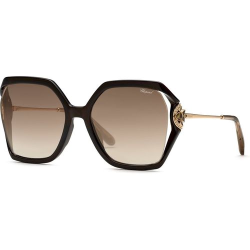 Chopard Mujer Chopard SCH407S ALVX Gafas de sol Inyectado Negro Marrón Geométrico Espejo Matizado
