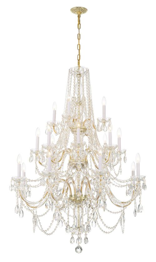 Polished Brass 20 Light Chandelier from the Traditional Crystal Collection