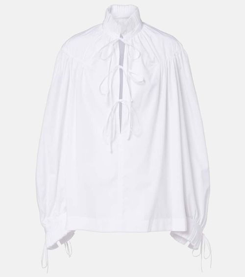 Ruffled cotton blouse