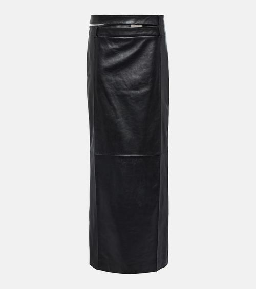 Ararat low-rise leather maxi skirt