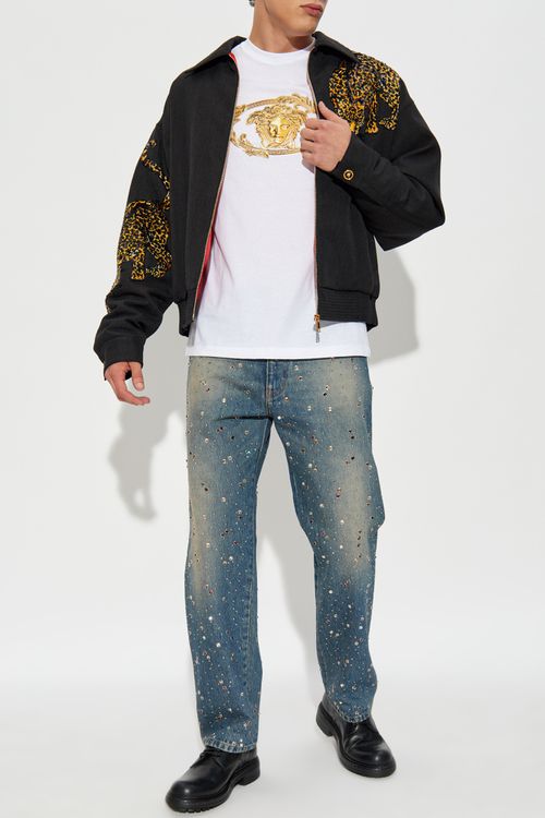 T-shirt With Shimmering Sequins, Men's, White