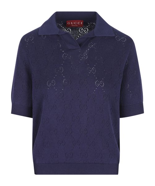 GG Short-Sleeved Ribbed Polo Shirt
