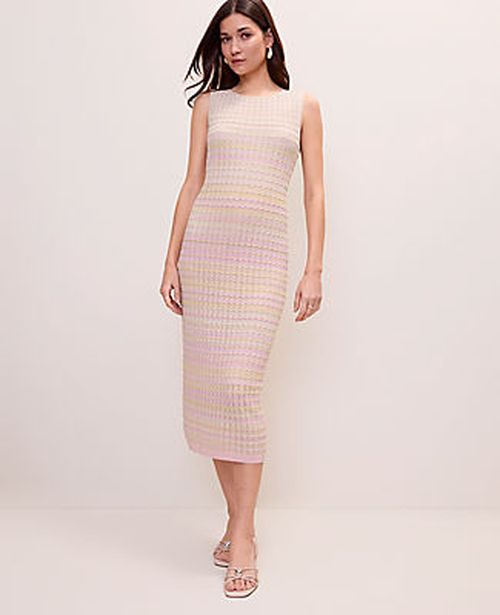 Ann Taylor Petite Ombré Crochet Sweater Dress