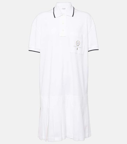 Pleated cotton polo dress