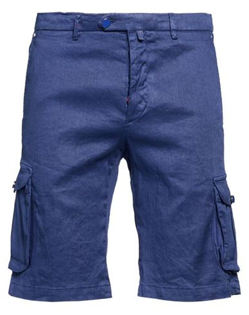 Man Shorts & Bermuda Shorts Blue Size 40 Linen, Cotton, Elastane