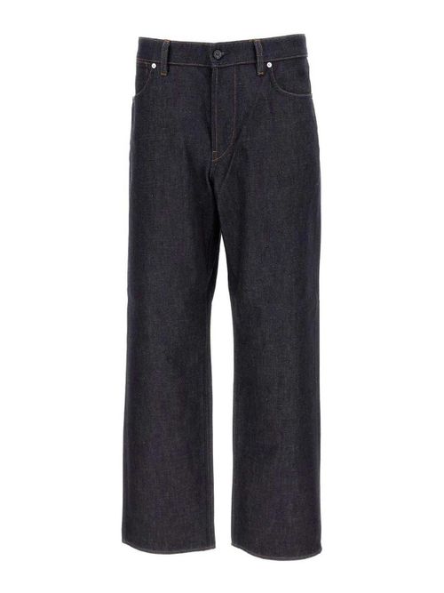 Loose Blue Raw Jeans Trousers