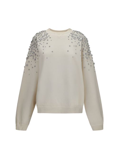 Crystal-Embellished Sweatshirt — White