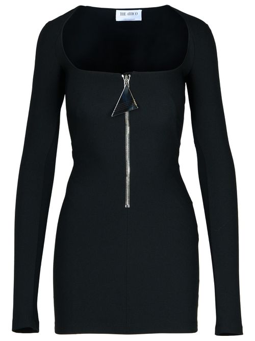 Black Polyester Blend Dress