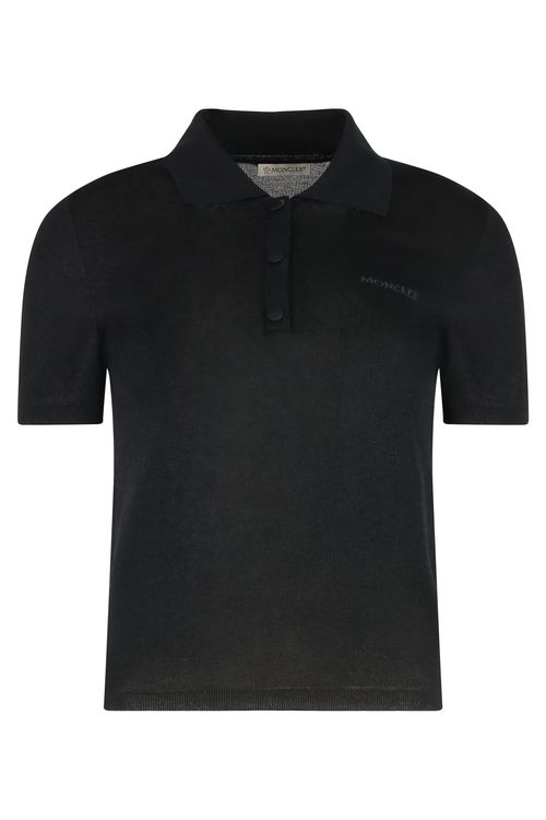 Knitted Cotton Blend Polo Shirt