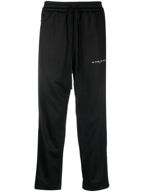 Logo-print drawstring trousers - Black